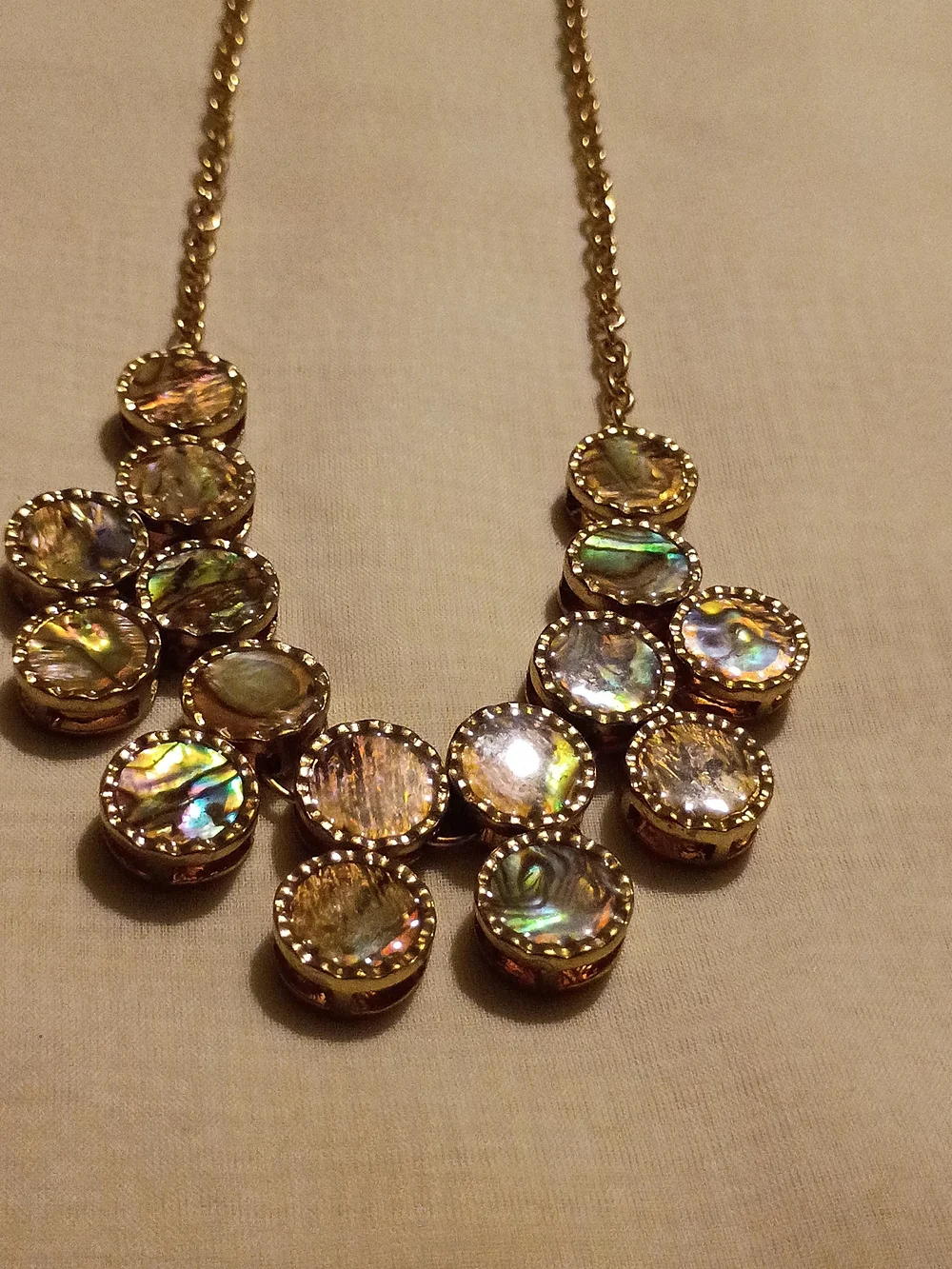 Gold-Tone Iridescent Cluster Necklace - Women Jewelry